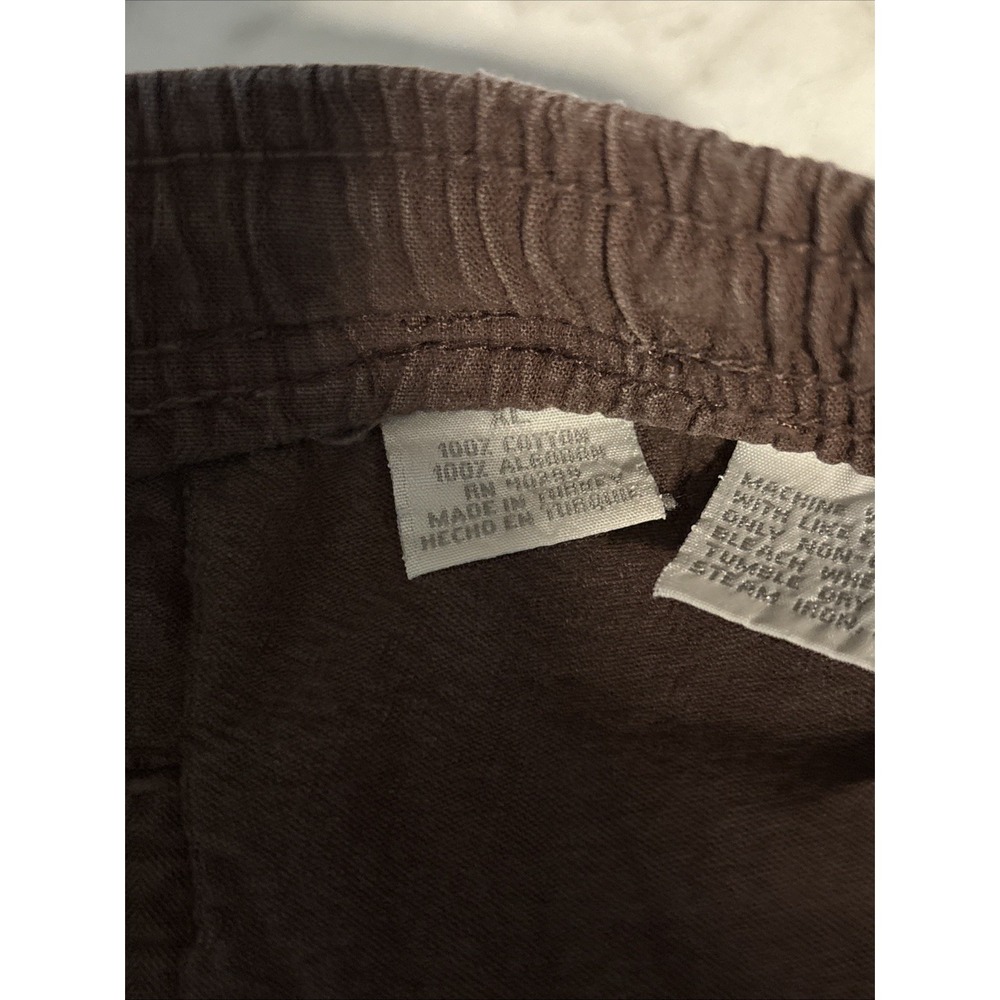 Vtg Erika Capri Pants Brown Elastic Waist Drawstring- Missing Drawstring. XL - Picture 6 of 8